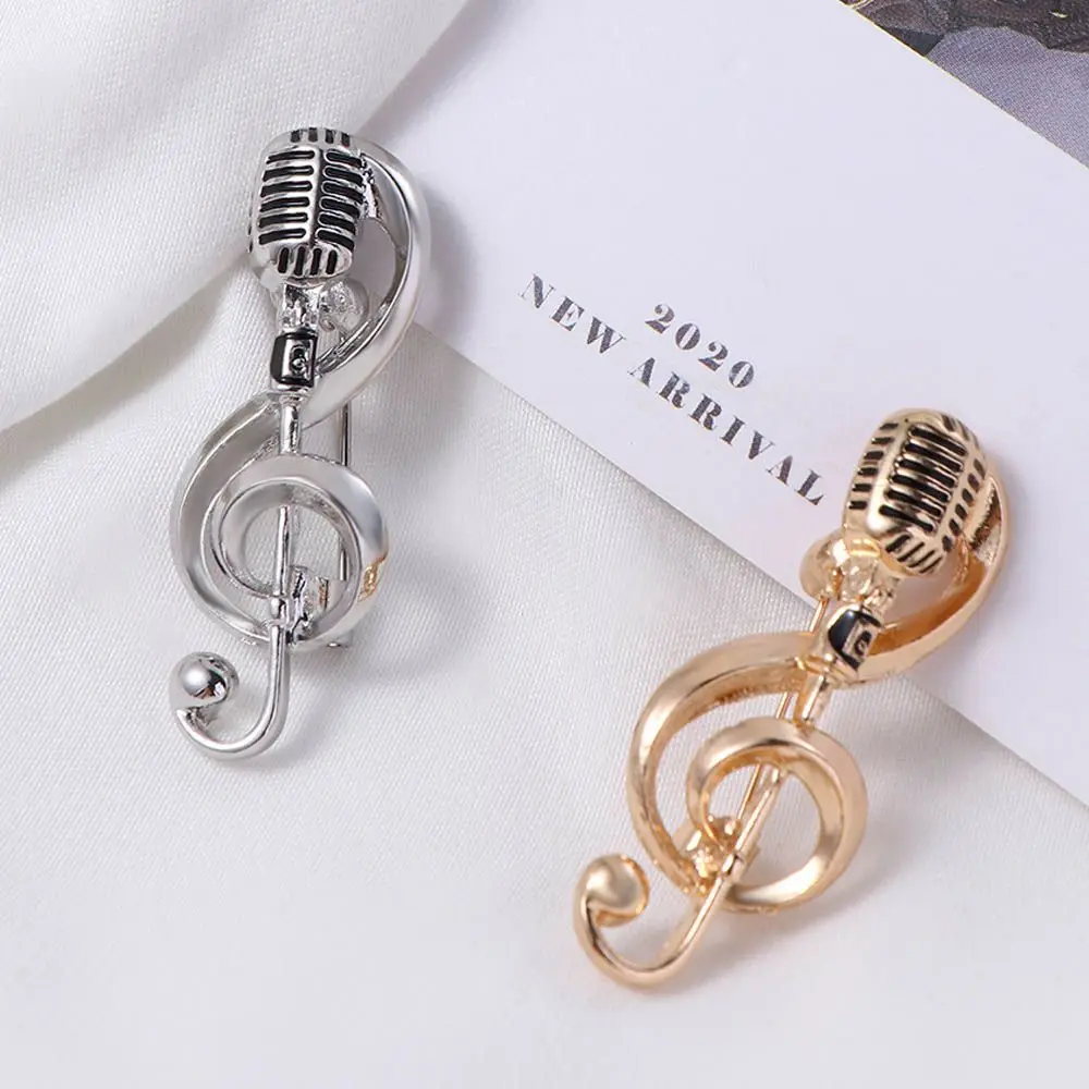 Cute Cartoon Jewelry Accessories Lapel Pin Singer Party Badge Pin Enamel Pin Brooches Pin Music Note Brooch Microphone Brooches