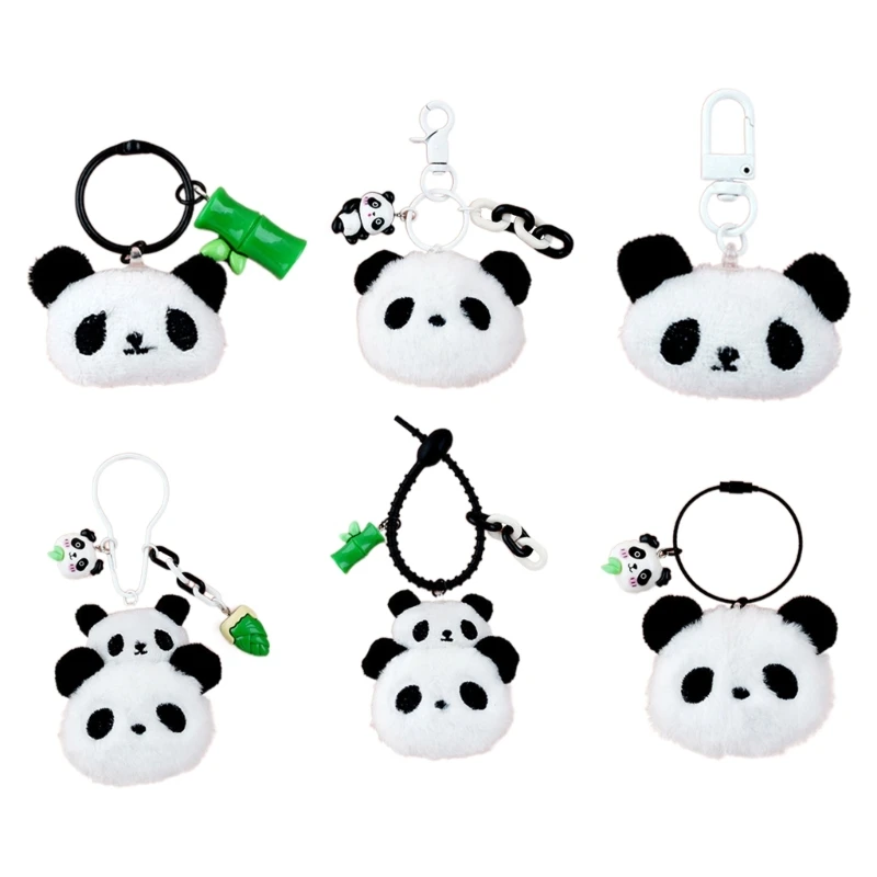 

E0BF Panda Keychain Plush Toy Ornament for Purse Bag Backpack Handbag Decor