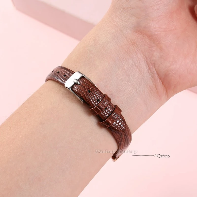 Soft Leather Slim Wristwatch Bands - Women's Fashion Ultra-Thin Strap