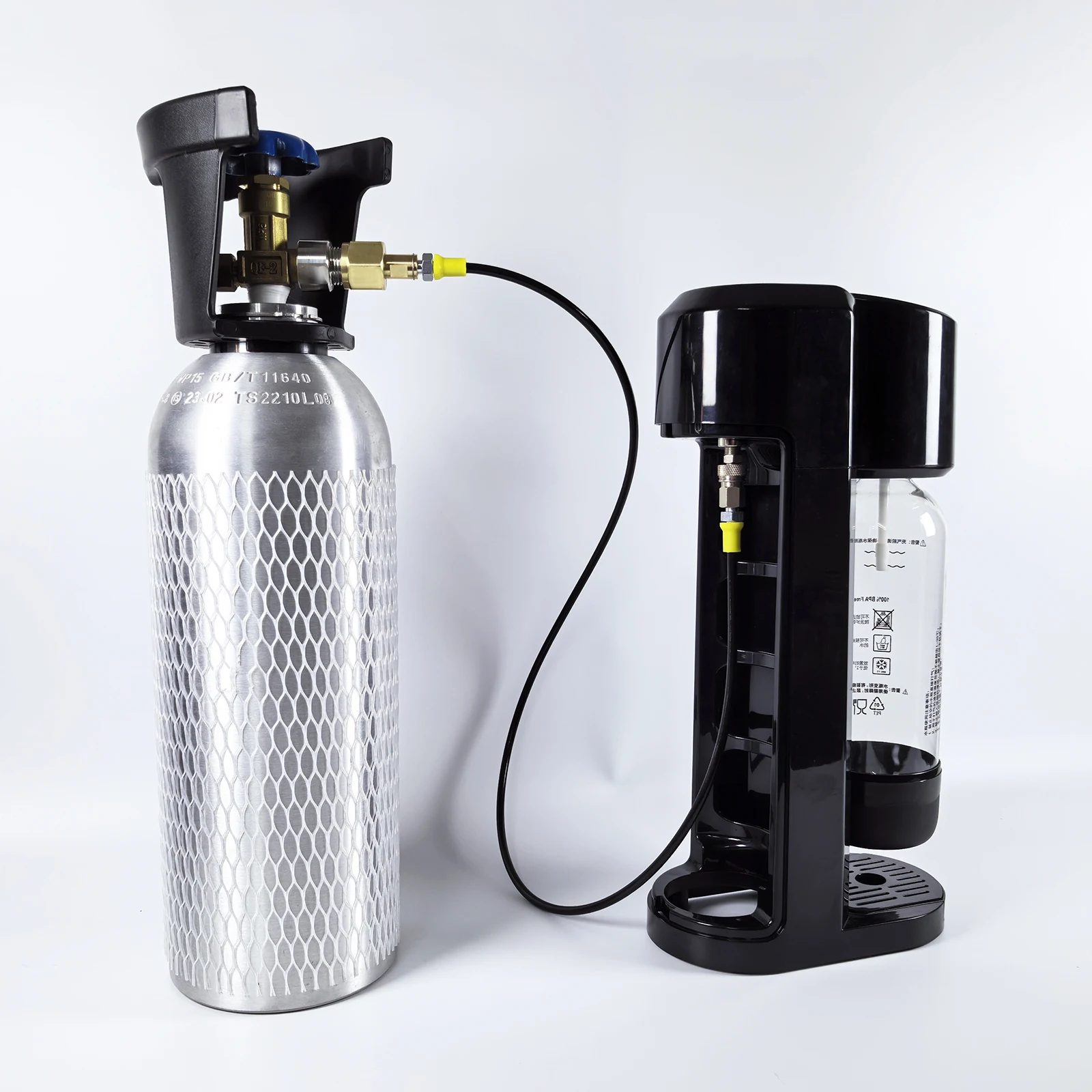 CO2 Tank Adapter Kit Soda Machine Filling To External CO2 W21.8-14 G3/4 CGA320 With Quick Disconnect Connector