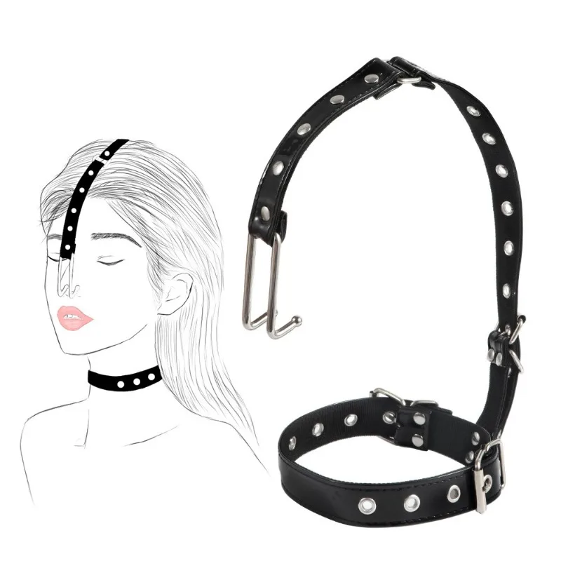 Slave Bondage Leather Choker Collar Smooth Stainless Steel Nose Hook Bdsm Restraint Flirting Sex Toys Role Play Teasing