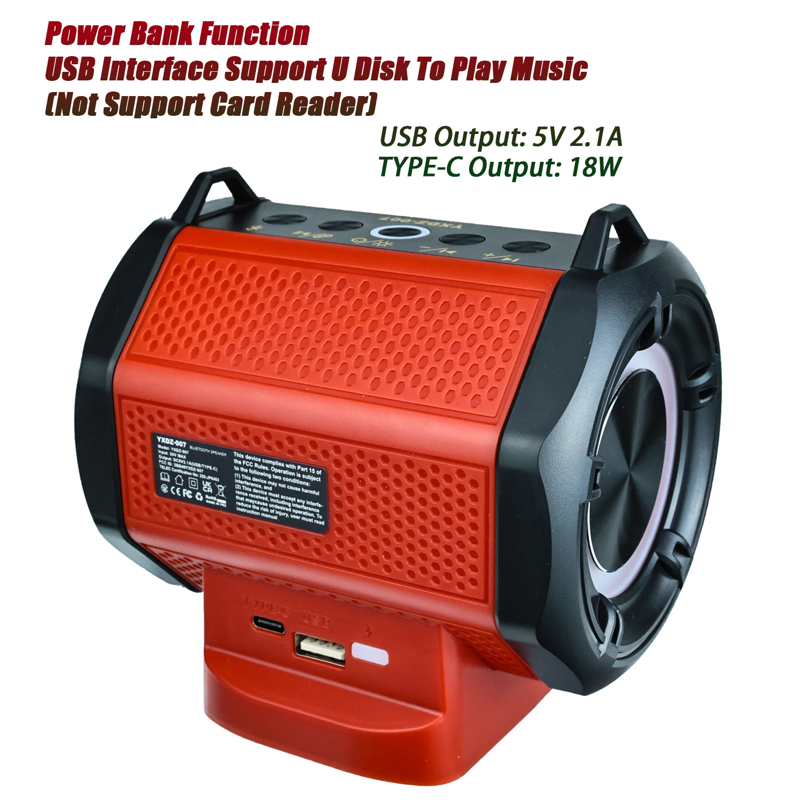 Cassa Bluetooth Per Batteria Milwaukee M18 – Altoparlante Portatile 30W Con Luci LED E TWS - 6