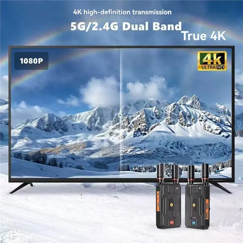 오디오 카메라 PC 4K 프로 무선 호환 익스텐더 400M 5G 듀얼 HD 비디오 송수신기 (TV 모니터용)