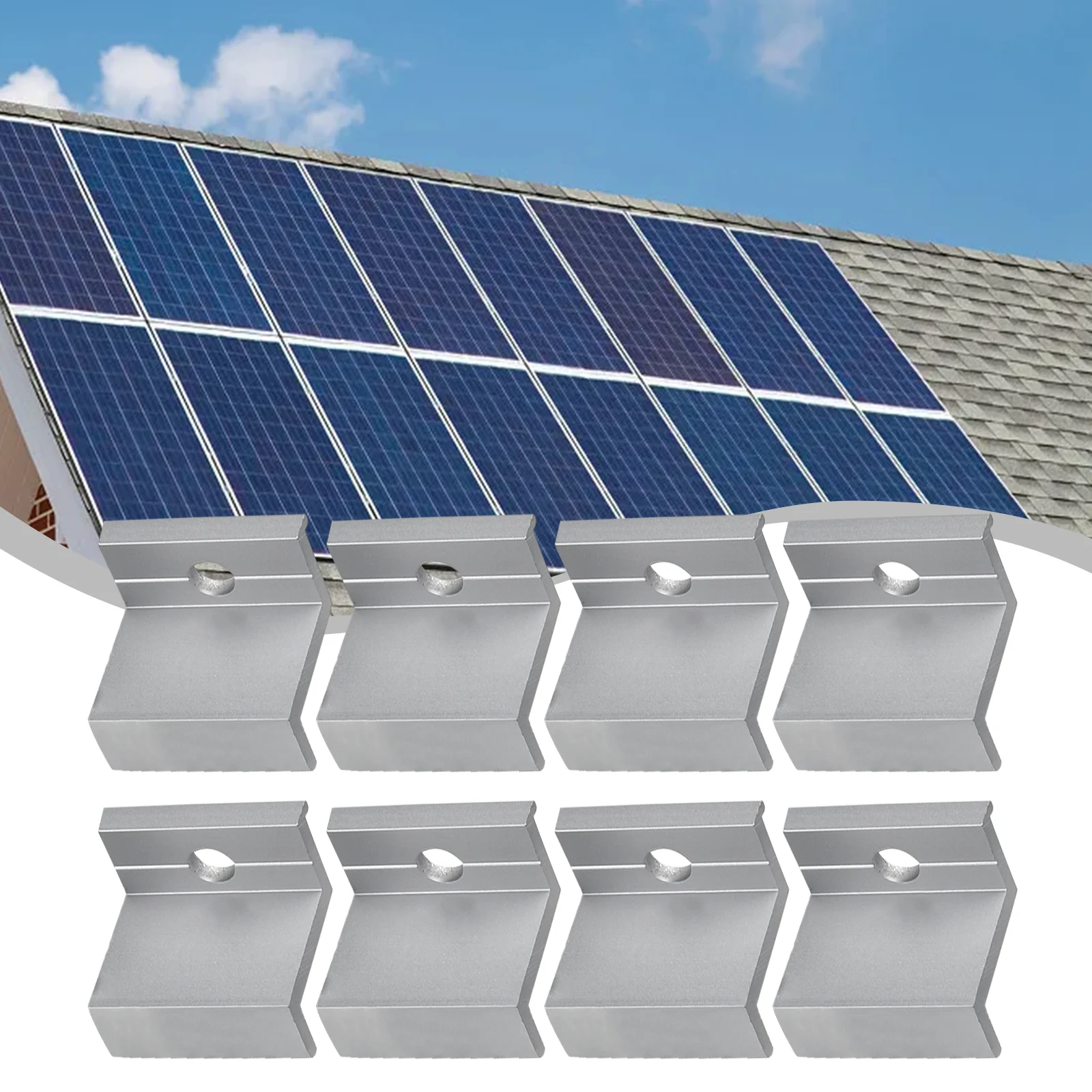 10Pcs Photovoltaik Solar Panel Mount Zubehör PV End Clamp Aluminium Legierung Solar-Panel Racking Halterungen Zubehör PV End klemme – Detail 11