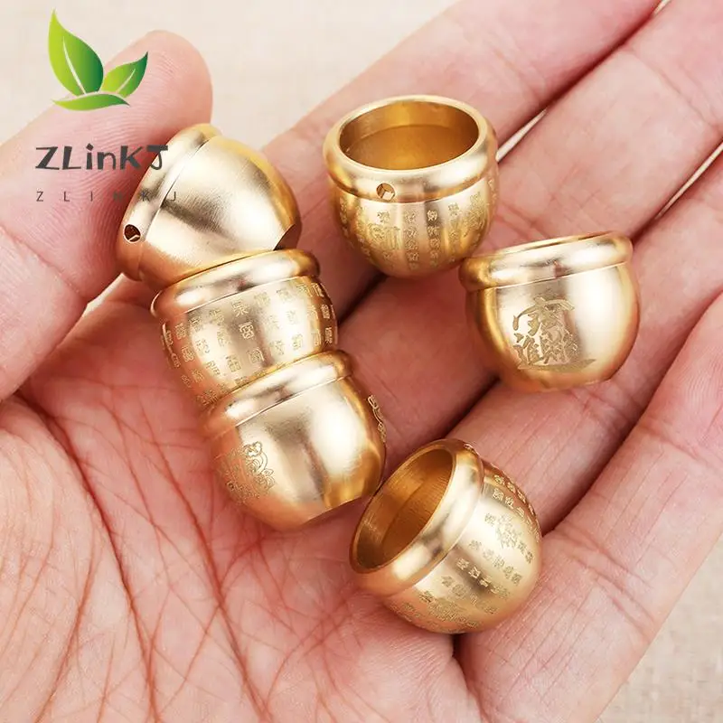 

Feng Shui Lucky Fortune Wealth Brass Cornucopia Baifu Rice Cylinder Desktop Ashtray Study Small Ornament Gift Home Decoration