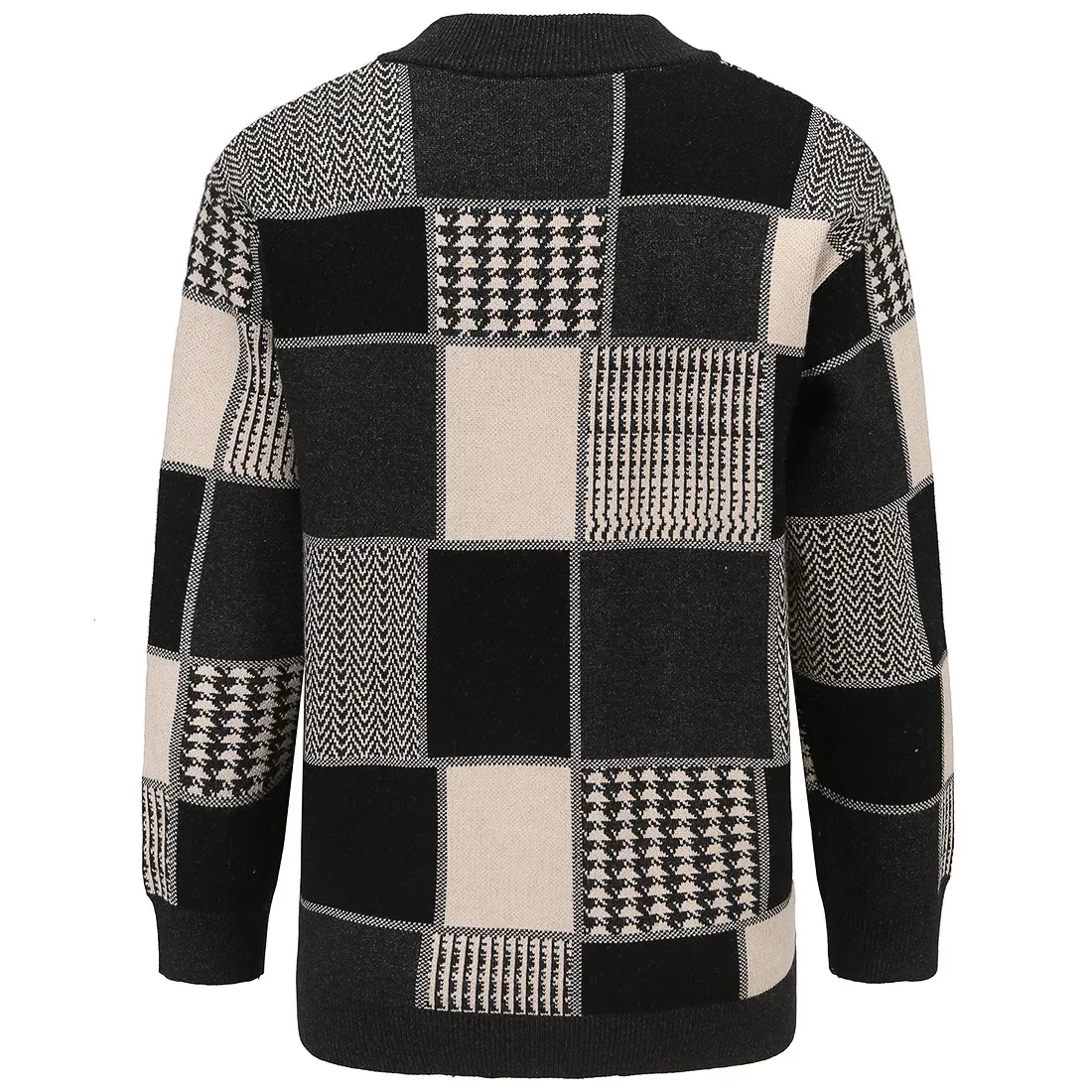 Men's Long Cardigan Thickened Sweater Autumn Stand Collar Knit Sweater Coat
