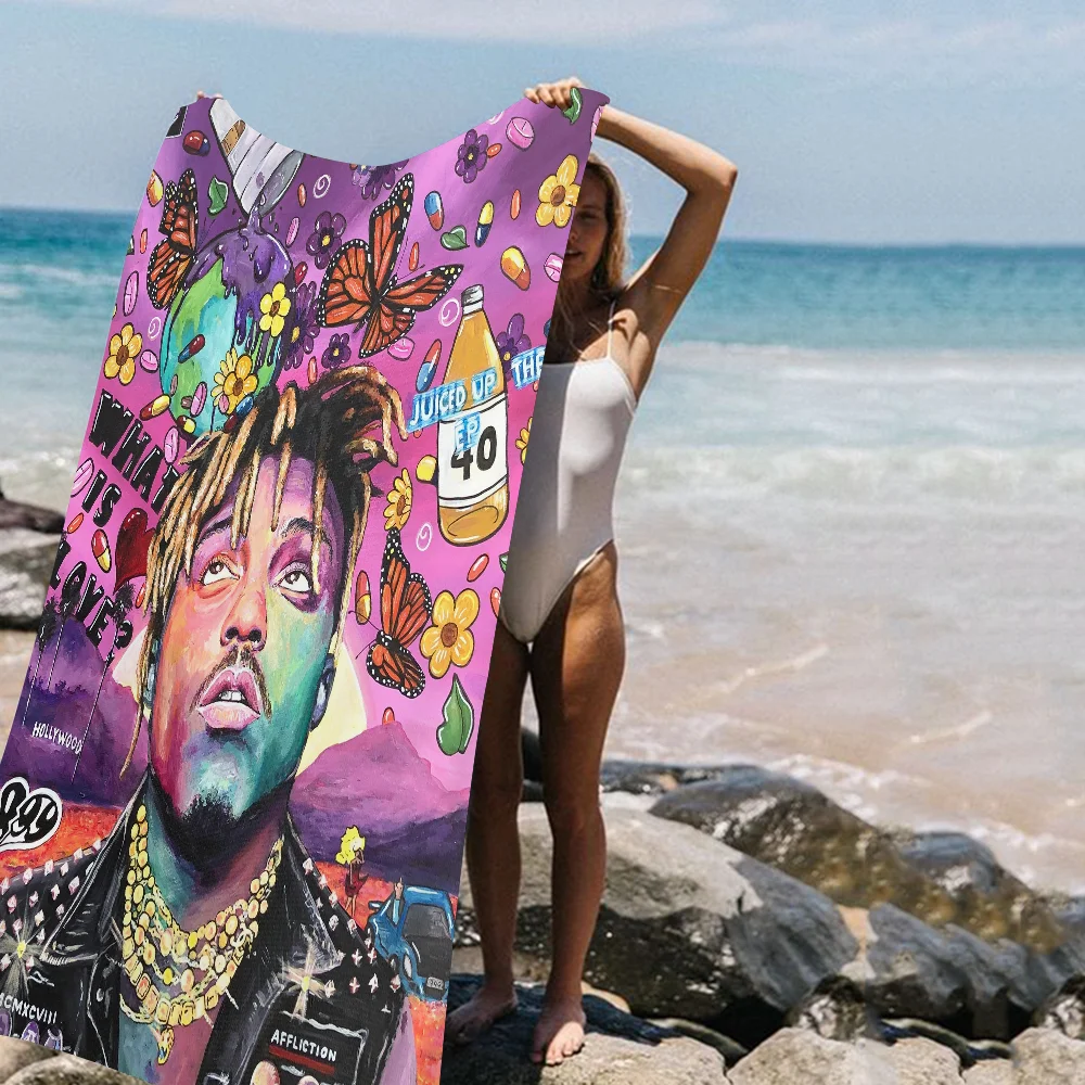 Description Picture 5 of itemHip-Hop J-Juice W-WRLD Bath Towel Microfiber Soft Water Absorbing Breathable For Girl Kids Decorative Cartoon Beach Towel