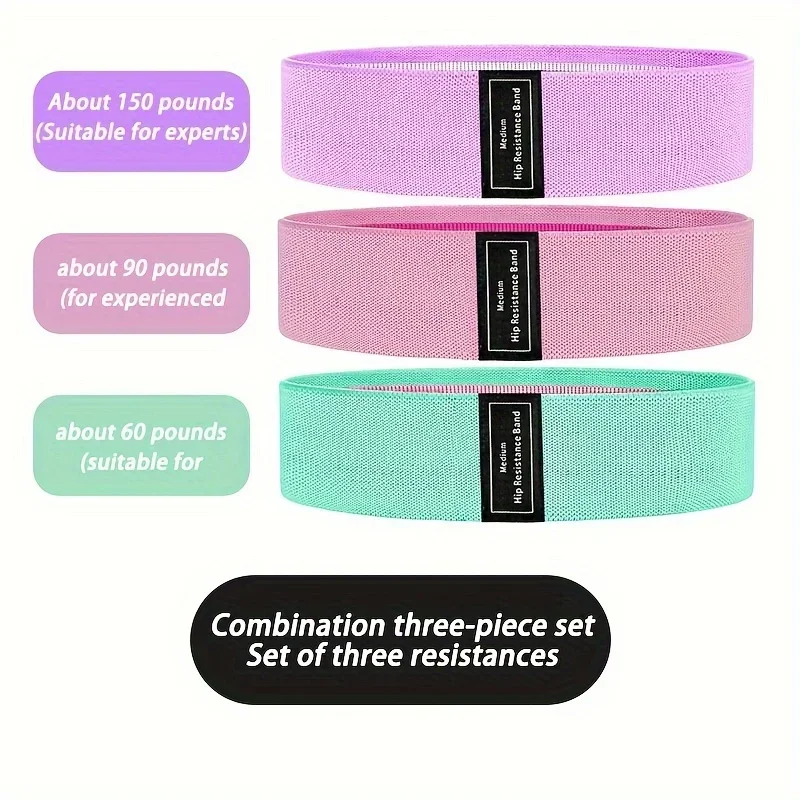 Elastic Hip Circle Resistance Bands-High Quality Latex, Tightly Woven for Home Exercises-Available in Three Colors