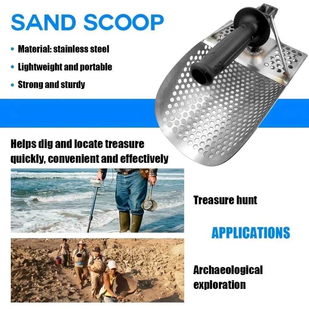 Sand Scoop for Metal Detecting Heavy Duty Metal Detector Beach Finds Scoop Equipment Garden Gadgets Utensils Supplies Sand Scoop 4