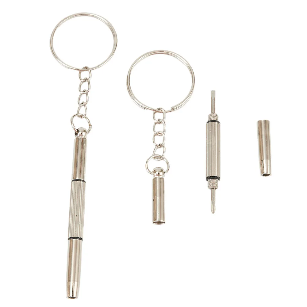 2PC Mini 3in1 Screwdriver Glasses Phone Watch Screw Repair Tool Keyring