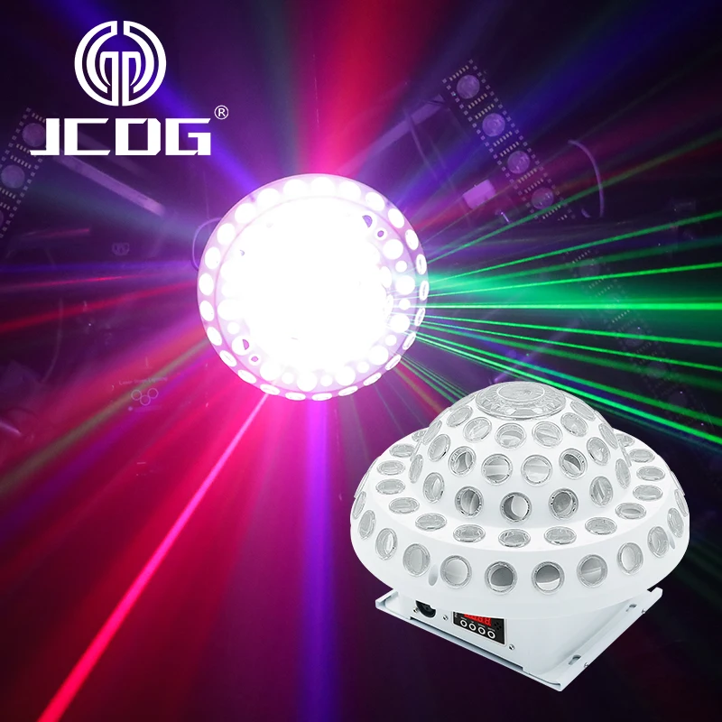 

JCDG 6X3W Multicolor LED Magic Ball DMX Stage Lighting Disco Ball For DJ Party Christmas Sound Activated Lights With Remote