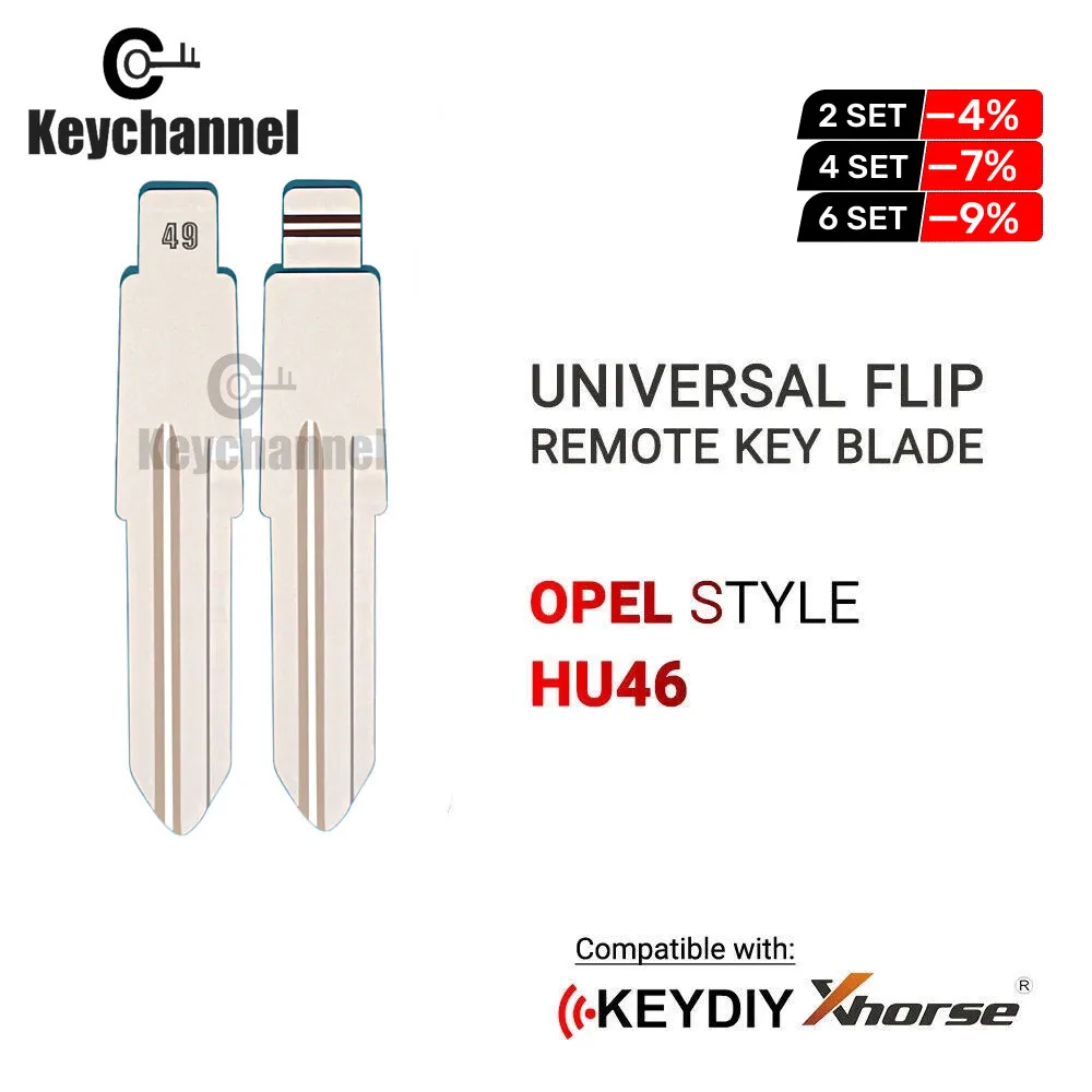 Car Remote Key HU46 Universal Car Key Blade YM28 KD Key Blank for Opel Vauxhall Corsa Astra Vectra Signum for Xhorse VVDI KD Remote 68# 10PCS