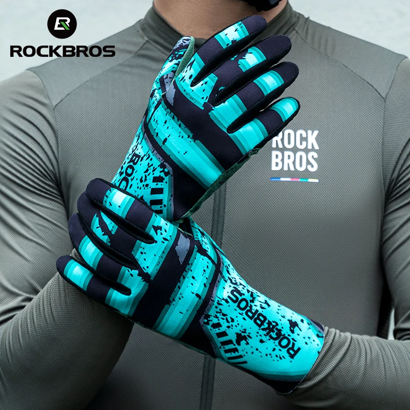 Bicycle Gloves Men Women MTB Road Full Finger Bike Gloves Anti-slip Thermal Warm Fleece Cycling ROCKBROS Autumen Winter