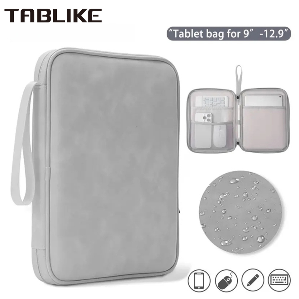 TABLIKE Tablet Sleeve Bag for iPad Pro 12.9 11 inch, Waterproof Zipper Pouch for Graphics Drawing Tablet WACOM / HUION / XP-PEN