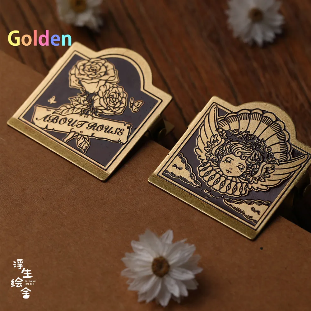 빈티지 황동 클립 노트북 홀더 - 여행 일기, 수채화 스케치북, 사진 전시용 오리지널 휴대용 금속 지폐 클립