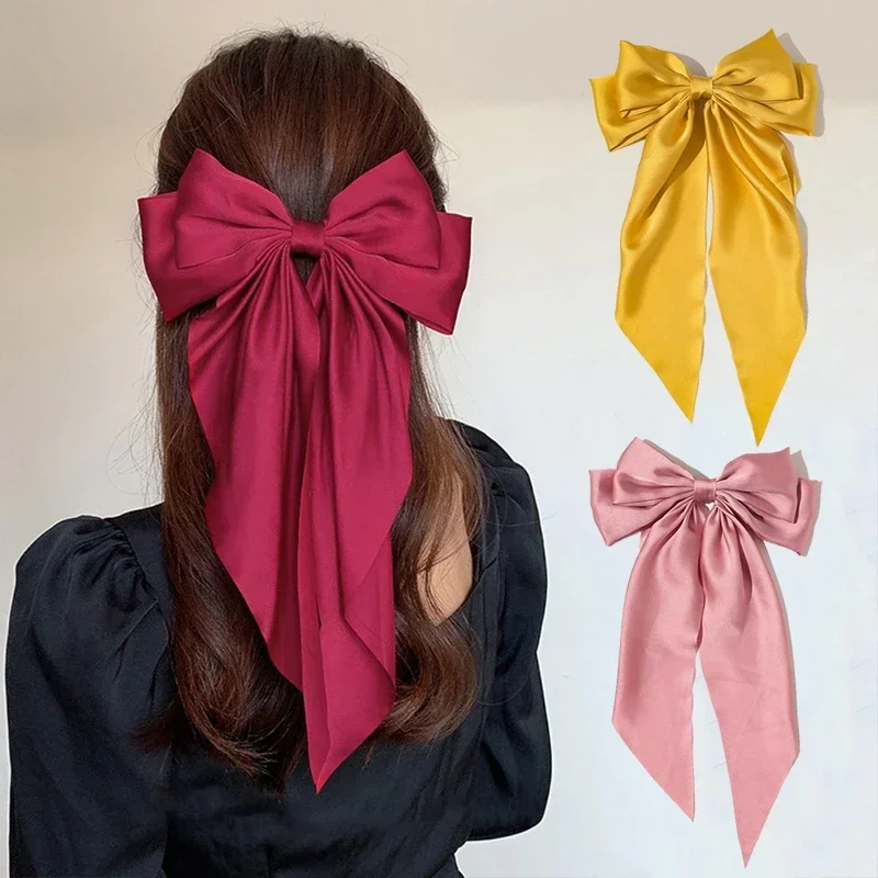Large hairpin for women, Korean headbands, large clips with bow, single color for weddings, ponytail clip, hair accessories for girls.