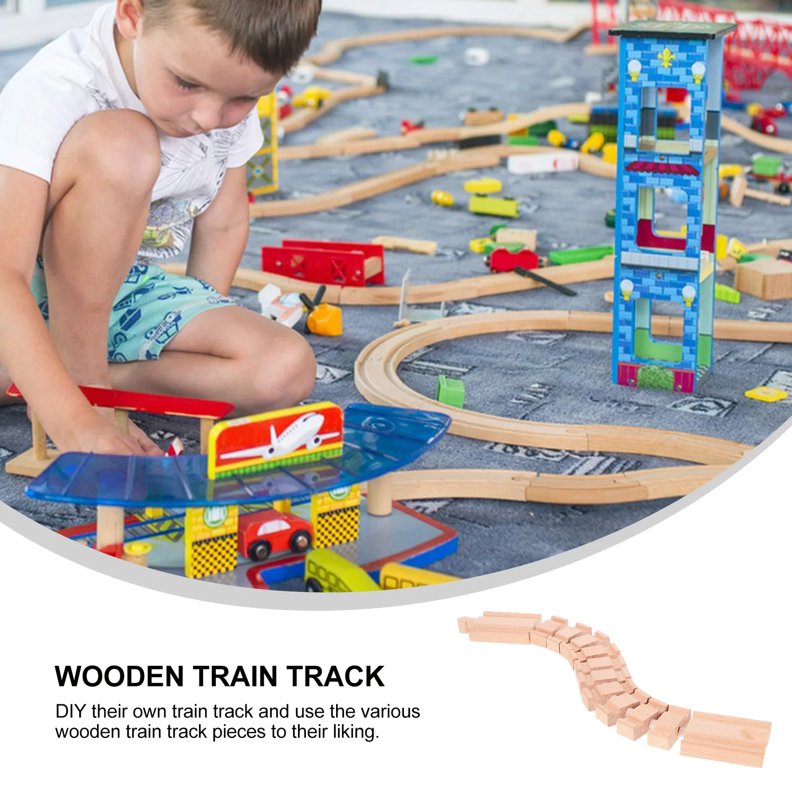 Educational Toys Train Bulk Track Wooden Tracks Puzzle Railway Playthings