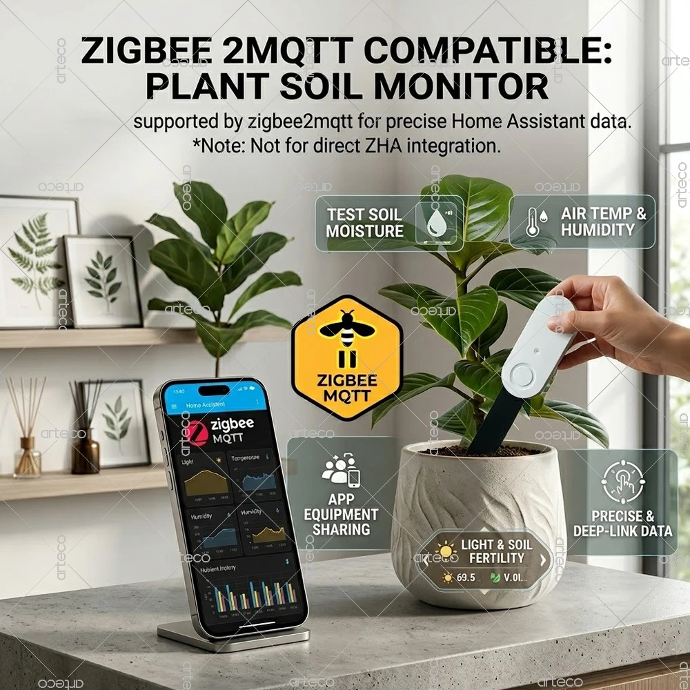 Zigbee 토양 테스터 4-in-1 5-in-1 수분 측정기 Tuya Smart Life Z2M 자동화용 온도 습도 조명 비옥도 센서