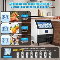 Machine à glaçons commerciale 120 kg/24h avec épaisseur de glace réglable, idéale pour les salons de thé, les cafés ou l'usage domestique 3