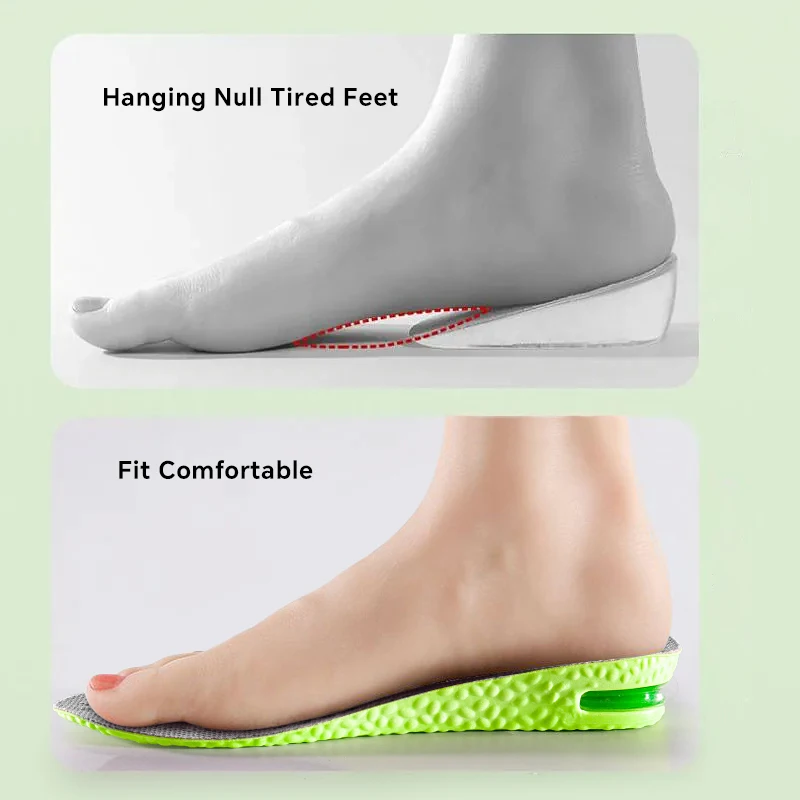1Pair Height Increase Insole for Feet Comfort Plantar Fasciitis Shoes Insoles Men Women Sports Air Shock Absorbing Shoe Pads height increase insoles