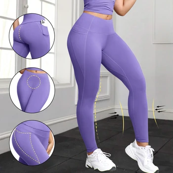 Leggings with Pockets for Women High Waist Tummy Control Workout Gym Yoga Pants Stretch Workout Running Fitness Casual Leggings 1