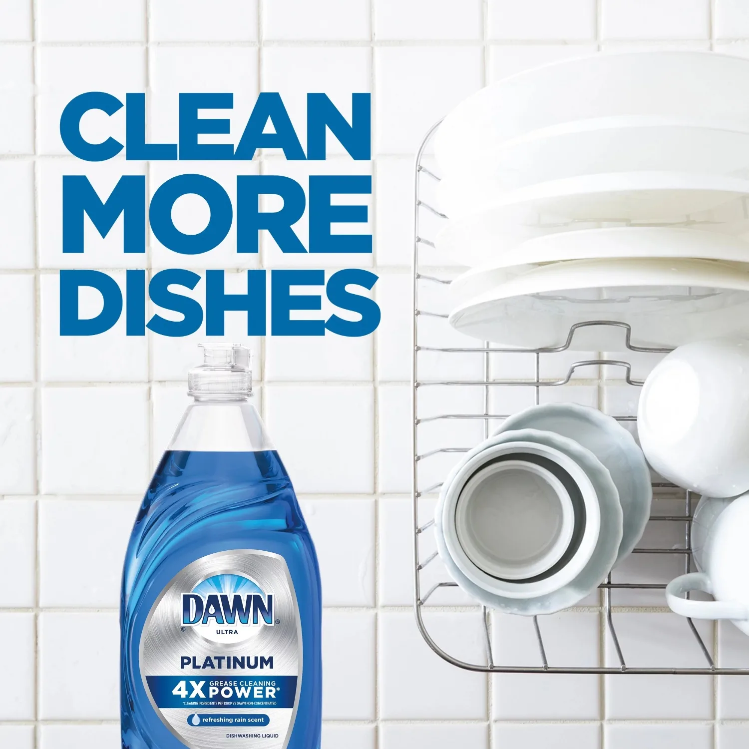 Dawn Platinum Dishwashing Liquid Dish Soap, Refreshing Rain Scent, 54.9 fl oz, Pack of 2