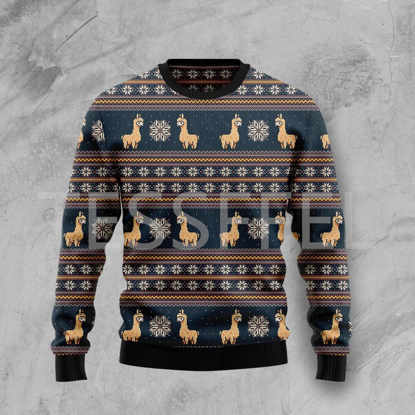 thumbnail image 1 of Suéter feo navideño con dibujo de perro, gato, Papá Noel, tatuaje retro, mangas largas, estampado 3D, otoño e invierno, jersey informal Harajuku X14, 1 of 5