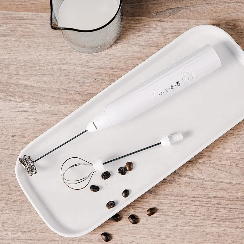 Kitchen Gadgets Tools Mixer 2 in 1 Kitchens Accessories Utensil Milk Frother Electric Egg Beater Coffee Blender USB Rechargeable