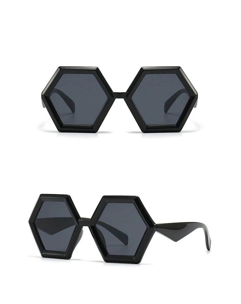 56880 neue Polygon Farbverlauf Sonnenbrille Frauen Mode große Retro Sonnenschutz Spiegel im Freien Schutzschirme uv400 – Detail 5