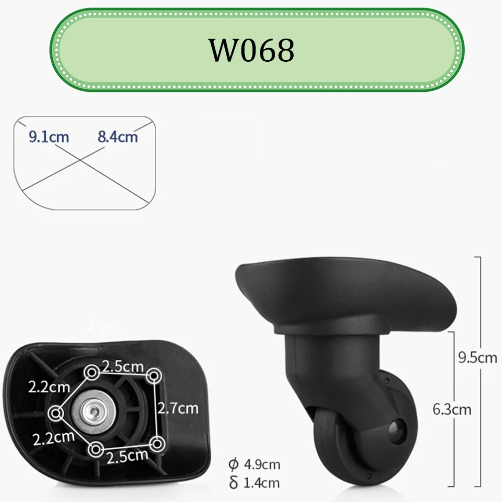 For Hongsheng W068 Universal Wheel Trolley Case Wheel Replacement Luggage Pulley Sliding Casters Slient Wear-resistant Repair