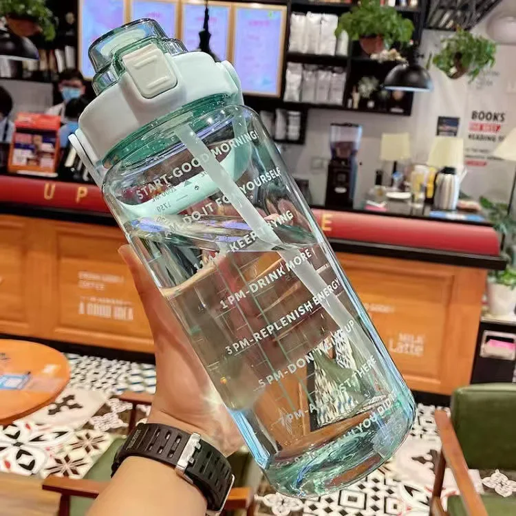 Large capacity plastic straw water cup water bottle high value big fat cup  water