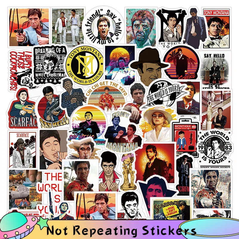 10/50Pcs/pack Scarface Cartoon Classic TV Series Thriller Mix Waterproof Stickers For Diy Luggage Laptop Skateboard Helmet Kids