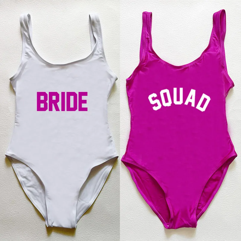 Bachelor Party One Piece Swimsuit Women TEAM BRIDE SQUAD