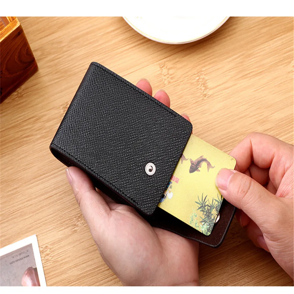 Men Credit Card Holder Leather Purse for Cards Case Wallet for Credit ID Bank Card Holder Women Cardholder Pasjeshouder Mannen - immagine 6