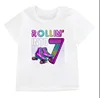 Funny T-shirt for 6-12 Roller Skating Print Kids Rollin Into Clothing Baby New Fashion White T-shirts Street Trend Tees Tops 3