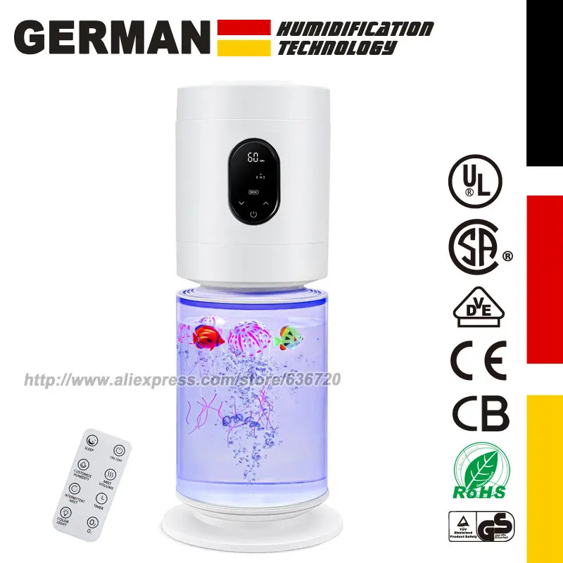 Diffusers Humidifier for Essential Oils, 3 in 1 Large Cool Mist Humidifier Essential Oil Diffuser with 3.8 L Aquarium Tank