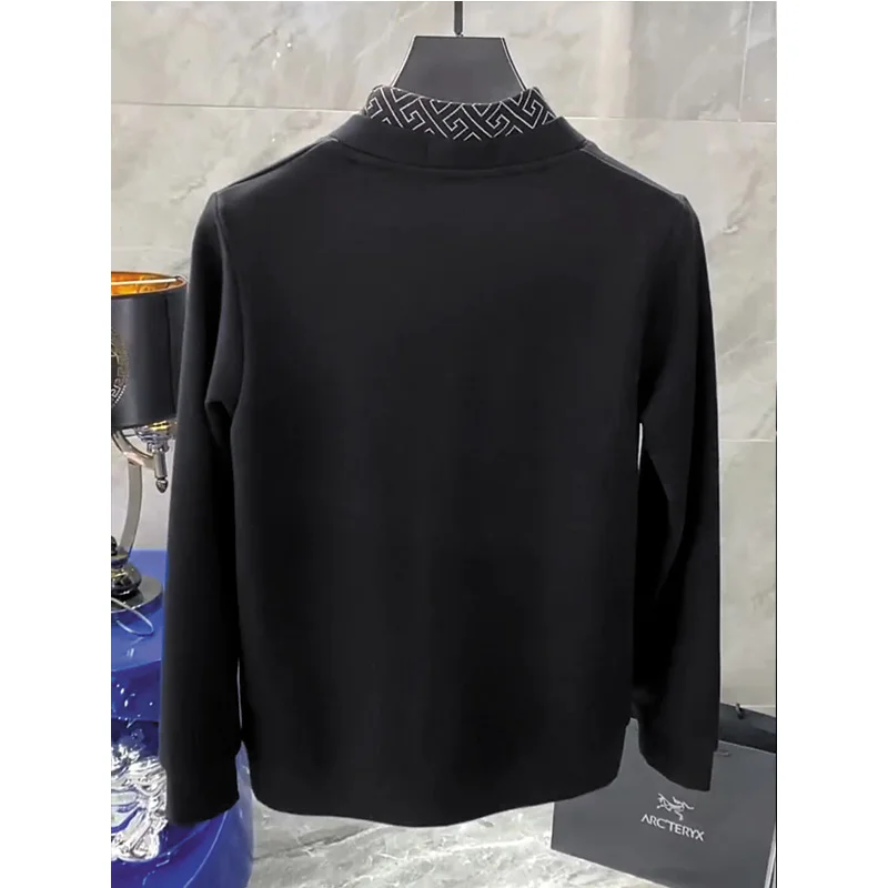 Spring Autumn New Men Fake Two Pieces Bottoming Shirt Men\'s Clothing Fashion Patchwork V-neck Long Sleeve Buttons Sweatshirts