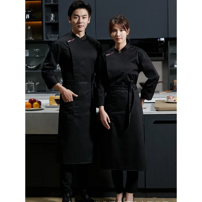 Large Chef Uniform Long Sleeve Men'S Kitchen Western Food Hotel Spot Style Printable Logo Autumn And Winter Clothing Overalls Wo