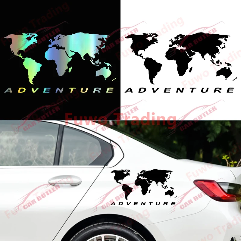 

World Map Globe Car Stickers Off Road 4x4 for Motorcycle Trunk Decal Dirt Bike Mountain Adventure Refer To Windshield