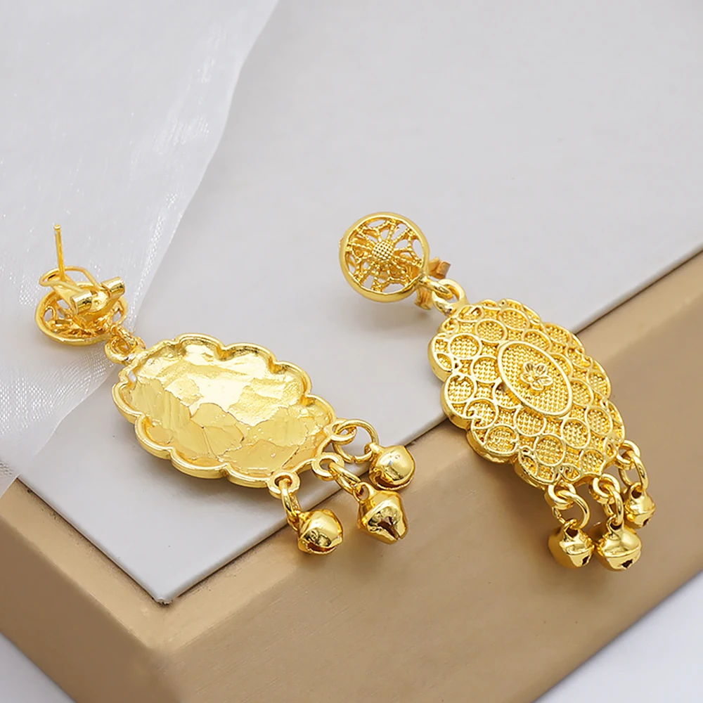 2022 Fine Jewelry Sets For Women Dubai Bridal Wedding Gifts Necklace Bracelet Earrings Ring Jewellery Set African Bead Jewelry