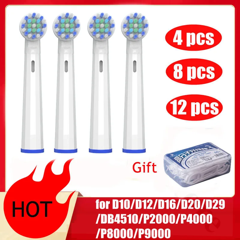 Testina Di Ricambio Orale B Eb50 Per D12 D16 D100 Testina Per Spazzolino Elettrico Incrociato Azione Pulita Ugello Adatto Filo Interdentale Regalo