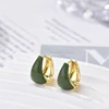 Boucles d'oreilles créoles rondes tendance pour femme, émail rouge, bleu, rose, noir, couleur or, boucles d'oreilles vintage élégantes, bijoux féminins