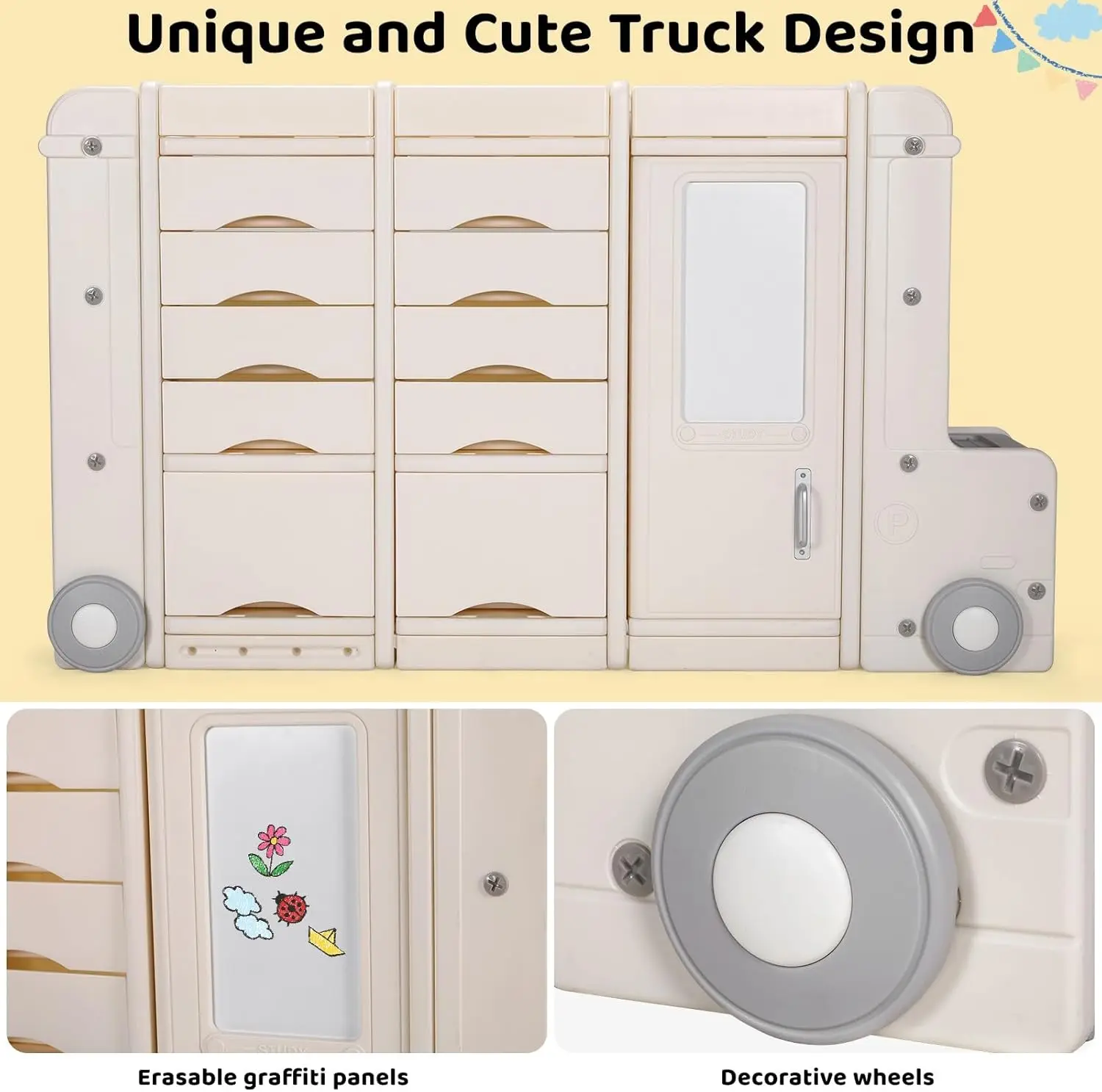 Toy Organizers and Storage Bins, Multi-Layer Storage Cabinet Organizer, Kids Multipurpose Bookshelf and Toy Box Large