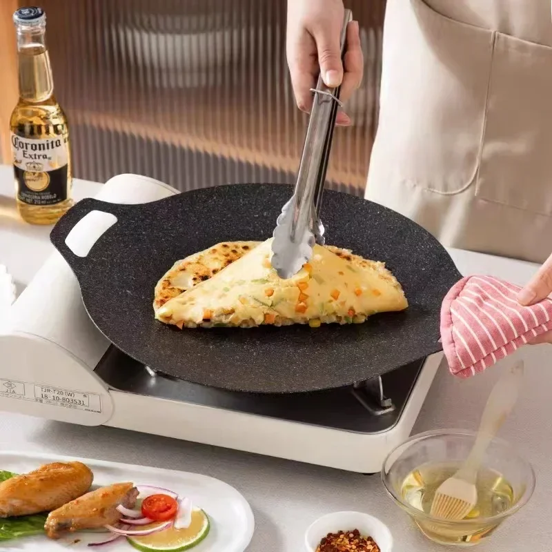 Kitchen Griddle,compatible Utensils Nonstick Grill Free For Korean Cooktop, With Pan Stove,electric Induction,gas Round