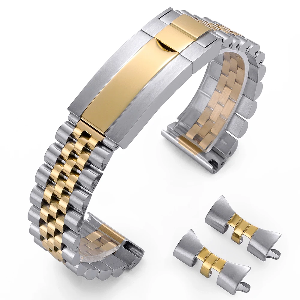 Solid Stainless Steel Sport Watchband Bracelet