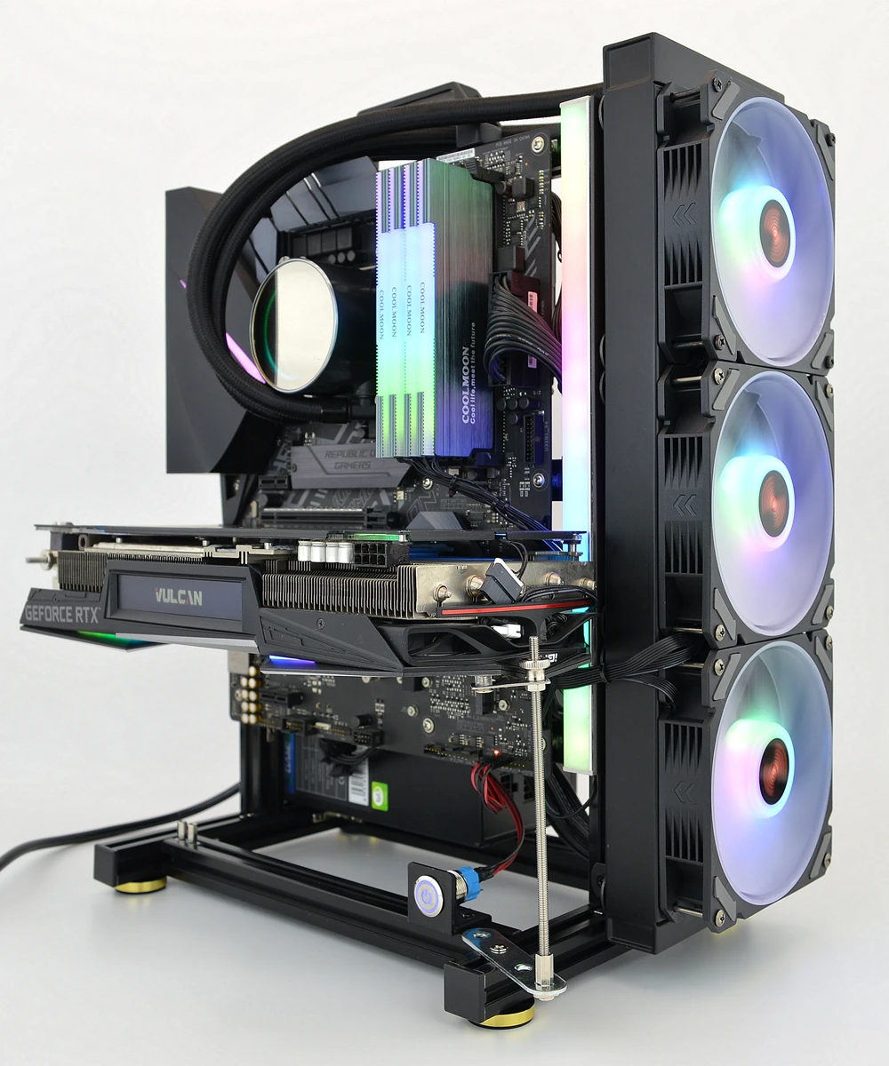 Sb3bcb6b3e1dd44468e4d7a925aee364cs Open PC Case Frame DIY Creative Rack Mini ITX MATX Gamer Cabinet ATX Air/Water Cooler 360 Desktop Computer Gaming Chassis Mallzona