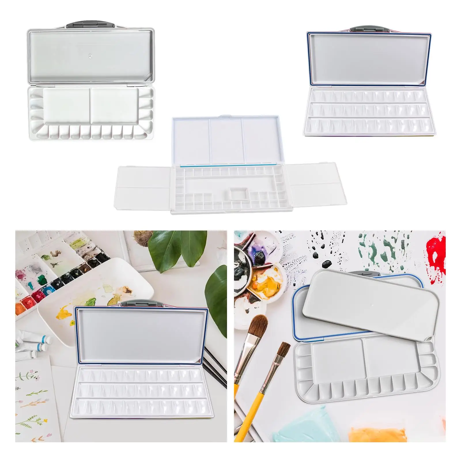 Watercolor Palette Leakproof with Lid Portable Empty Airtight Paint Box Travel Gouache Mixing Tray for Acrylic Painting Supplies paint tray color palette watercolor palette