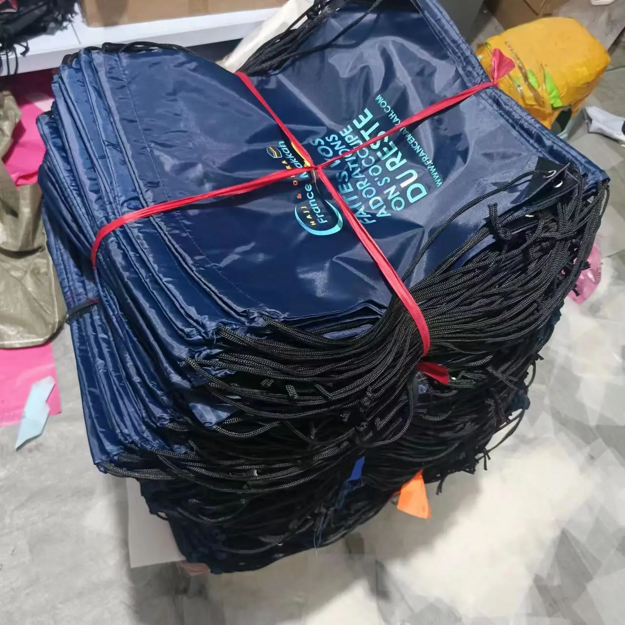 100 Pcs Custom Printing Promotional Outdoor Casual Gym Sport Waterproof Polyester Drawstring Backpack Bag
