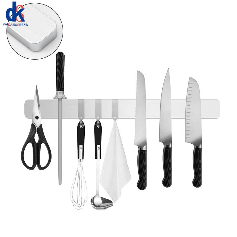 

Многофункциональный магнитный держатель для ножей из нержавеющей стали 304, настенный держатель для ножей без пирсинга, магнитный держатель для блока, стойка для хранения