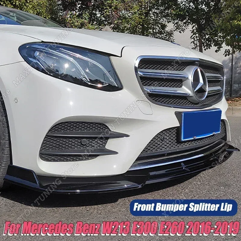 Voor Mercedes Benz E Klasse W213 E300 E260 2016 2017 2018 2019 Auto Voorbumper Lipsplitter Diffuser Spoiler Bescherming Accessoires